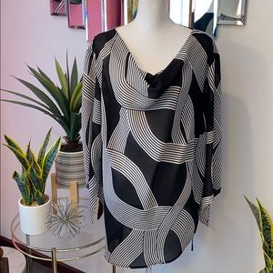 Lane Bryant black and white blouse